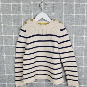 Boden Striped Navy and Cream Sweater